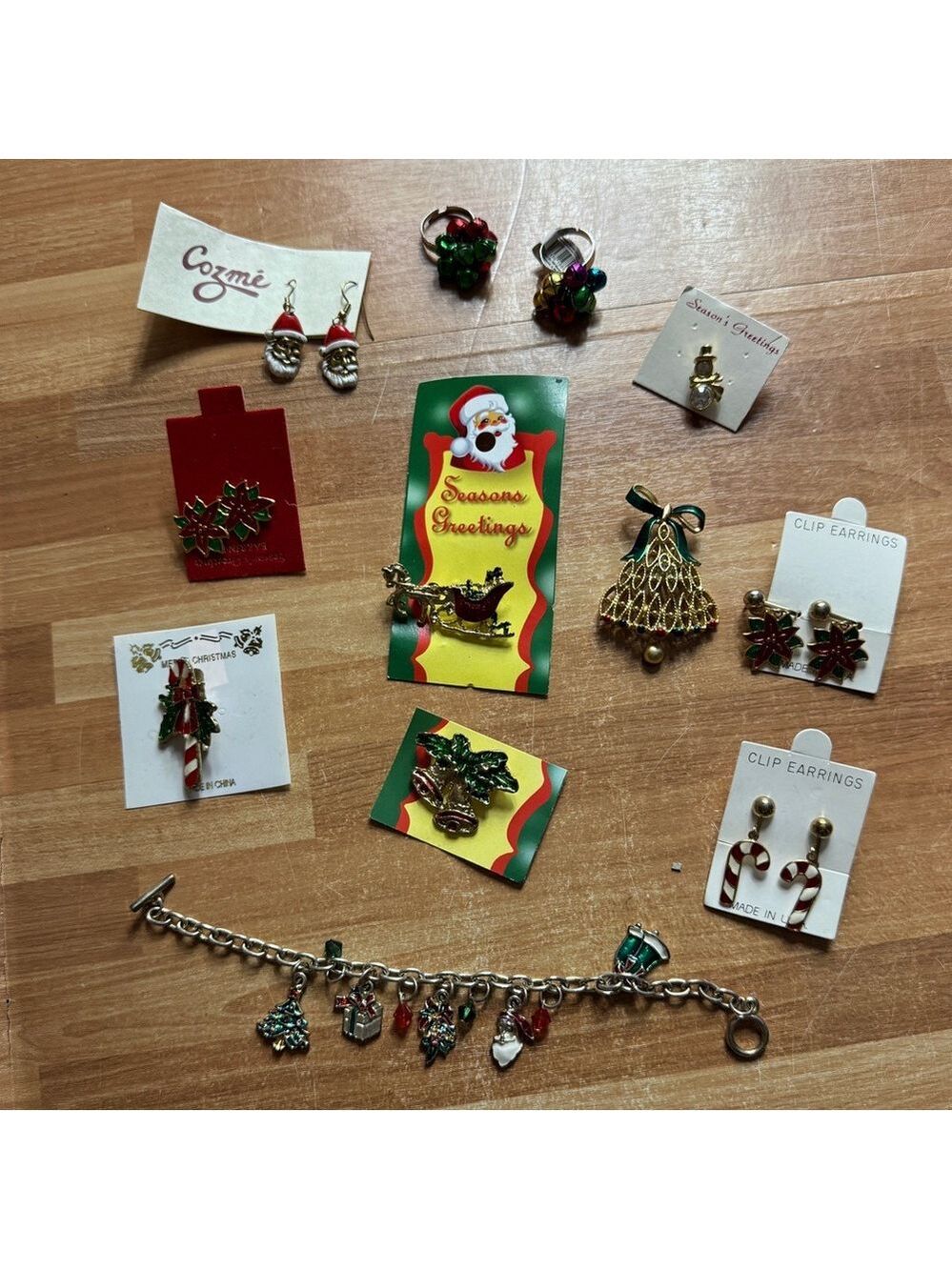 Christmas jewelry bundle earring, pins and bracelet nwt